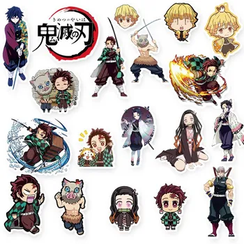 

55Pcs Demon Slayer Kimetsu No Yaiba Anime Sticker Cosplay Props PVC Waterproof DIY Guitar Car Tanjirou Nezuko Decal Stickers