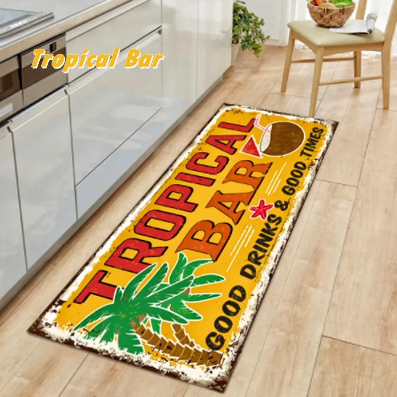 Tropical Bar Pattern Kitchen Rug Anti-slip Balcony Mats Non-Slip Carpets for Living Room Door Mat Entrance Home Decor WUJIE floor mat non slip mat door mat carpet mat
