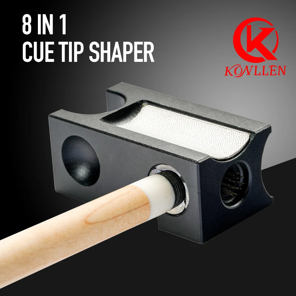 KONLLEN Billiard Tip Tool 8 in 1 Multifunctional Tip Repair Shaper Cue Tip Pinprick Blade Shaper Durable Billiard Accessories