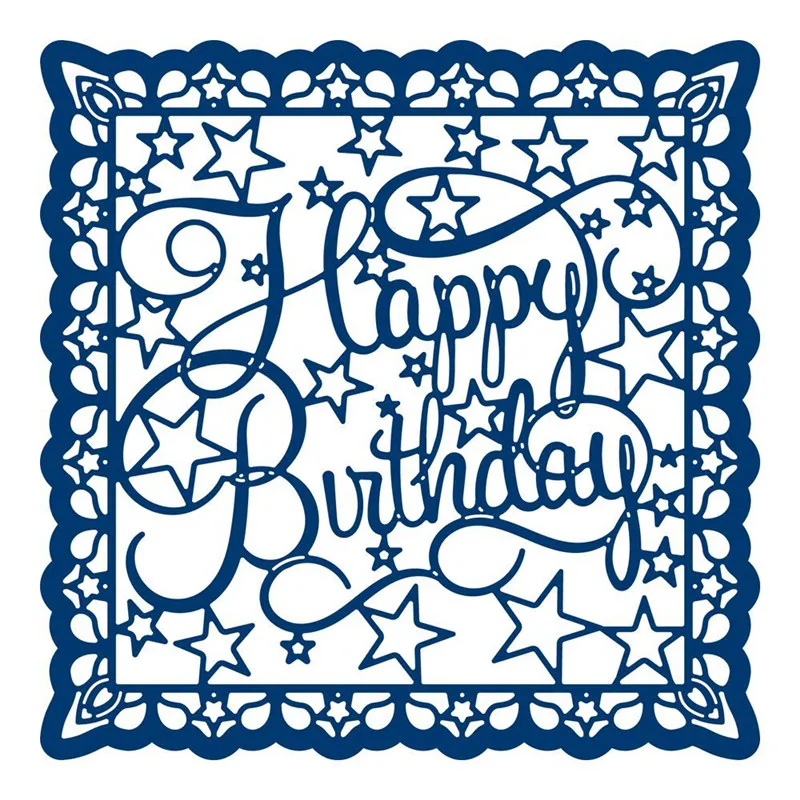 

Happy Birthday Letter Frame Metal Cutting Dies for Scrapbooking New 2019 Craft Dies Embossing Dies Cuts Card Making Stencils