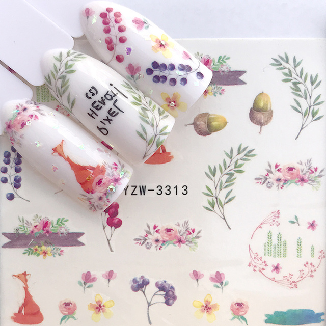 Sheet 2022 New Arrival Summer Beach Water Decal Xmas Sticker For Nail Pattern Painting Wrap Paper Foil Tip Tattoo Manicure