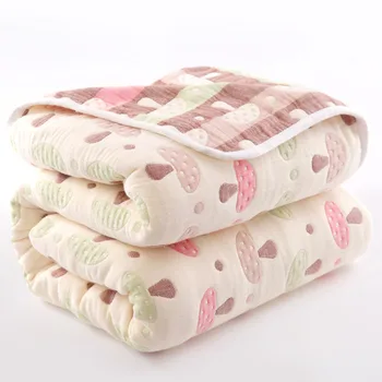 

150*120cm 100% Cotton Quilts Baby Blanket for Newborn Cartoon Pattern Bed Sheet Children's Quilt 6 Layers Baby Quilt Blankets
