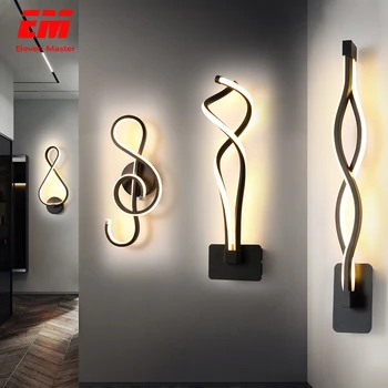 

Modern Minimalist Wall Lamps Living Room Bedroom Bedside 16W AC85V-265V LED Sconce black white Lamp Aisle Lighting decor ZBD0030
