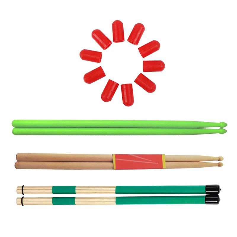 Горячее предложение-4 набора барабанов кленовые барабанные палочки, нейлоновые барабанные палочки, комплект палочек, набор барабанов барабанные палочки, набор аксессуаров