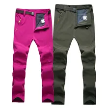 Осенние и зимние уличные брюки, мужские, большие размеры, флис, толстые, теплые, для альпинизма, Мягкие штаны, для пары, водонепроницаемые, лыжные штаны Wo