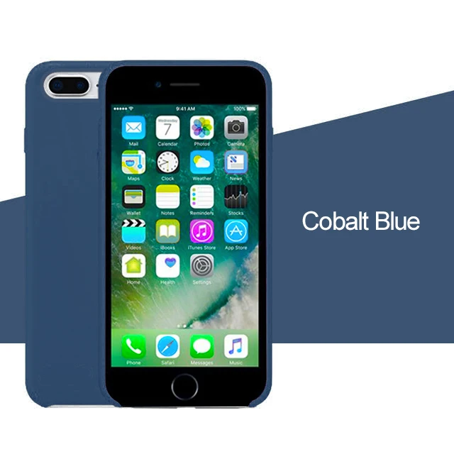 Cobalt Blue Роскошный силиконовый чехол для iphone 7 8 6S 6 Plus 11 Pro X XS чехол для MAX XR на Apple iphone 7 8 plus X 10 чехол официальный - Цвет: Cobalt Blue