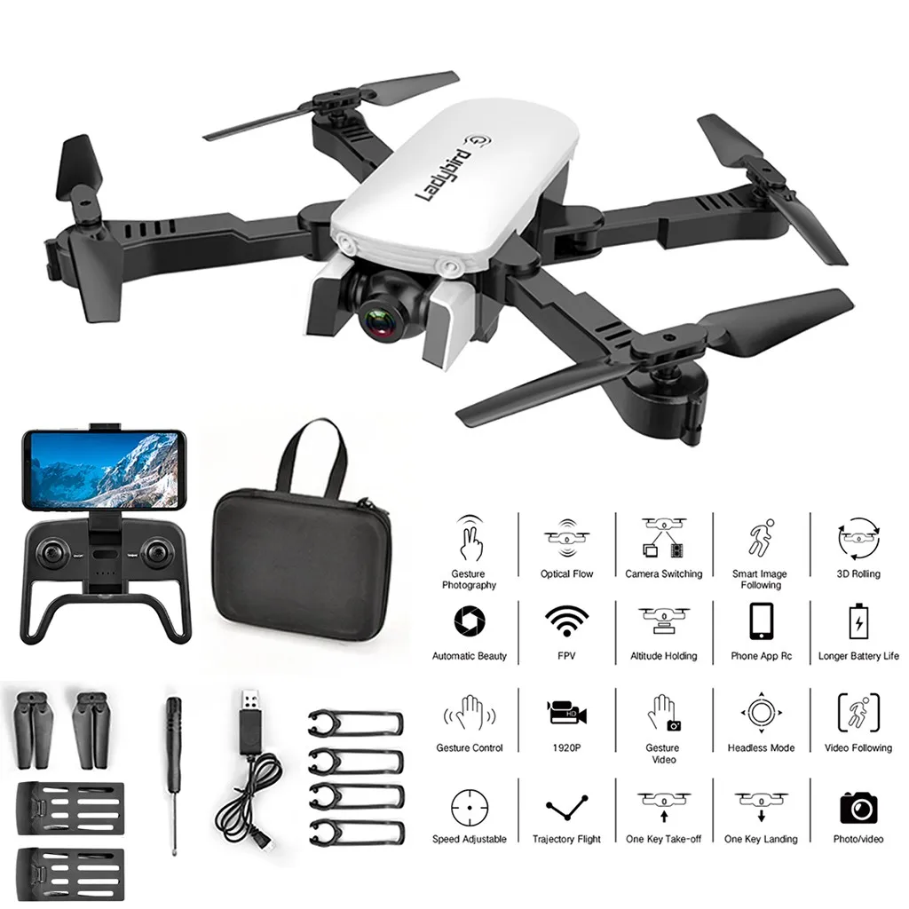 R8 Dron 2,4 Ghz 4CH 4K wifi оптическая камера с двойным регулируемым углом наклона RC Квадрокоптер Дрон RC вертолет селфи Дрон с камерой - Цвет: 2 Battery White