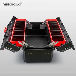 Boîte à outils multifonctionnelle en plastique, boîte de rangement amovible de grande capacité, organisateur pour outils 