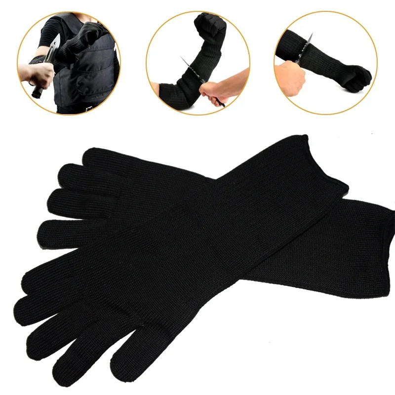 1 пара, черные защитные перчатки, тактические перчатки, анти-порезные нарукавники, защитные для безопасности кемпинга, защита рук, практичные для безопасности