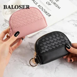 Women Mini Faux Leather Wallet Zipper Coin Purse Simplicity Small Tote Bag Fashion 2022