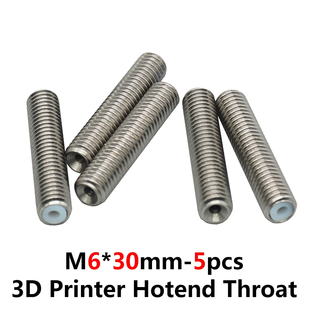 

3D Printer Parts hot end M6X30 Stainless steel throat inner PTFE tube core for MK8 extruder nozzle throat