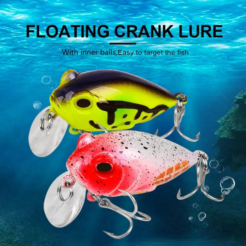5Pcs 4.5cm Floating Crankbait 5.5g Plastic Crankbait Solid Barbed