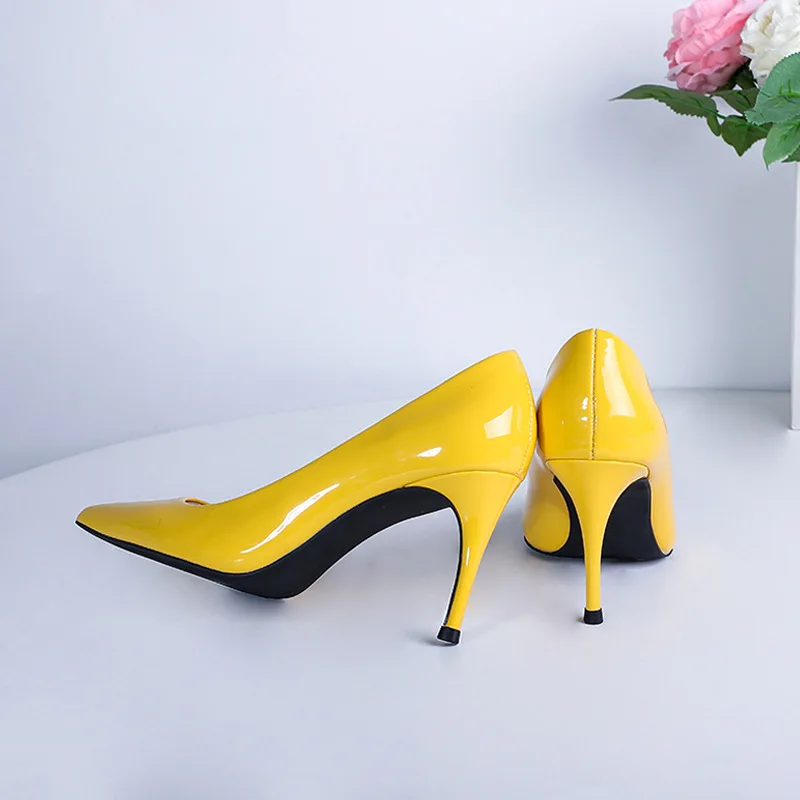 

Fu Kana 2019 Spring New Style WOMEN'S Shoes Size Code Ultra-High Heel Shoes Women's Thin Heeled 10cm Patent Leather Pointed Shoe