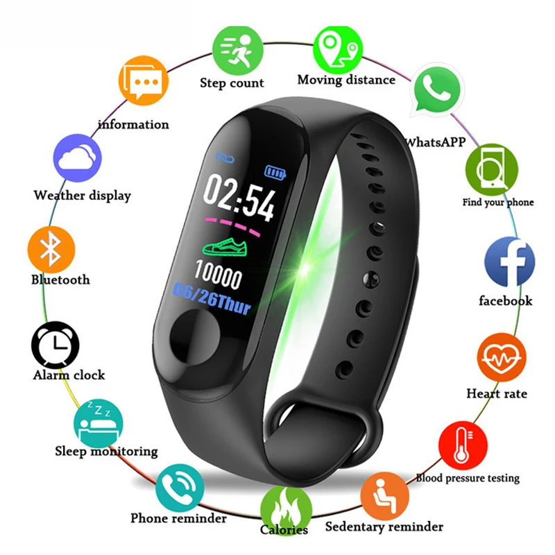 

Color Screen Smart Watch Sport Fitness Bracelet IP67 Waterproof Blood Pressure Heart Rate Activity Tracker For Men Women Watches