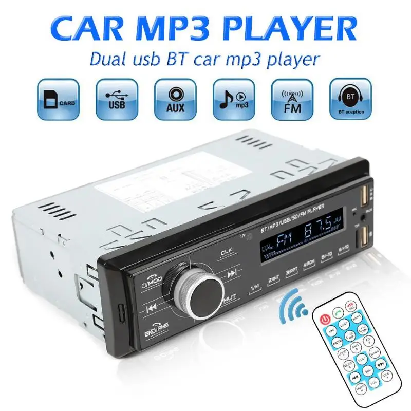 Автомобильный Bluetooth MP3-плеер Dual USB AUX BT 2,4 Аудиомагнитола автомобильное зарядное устройство