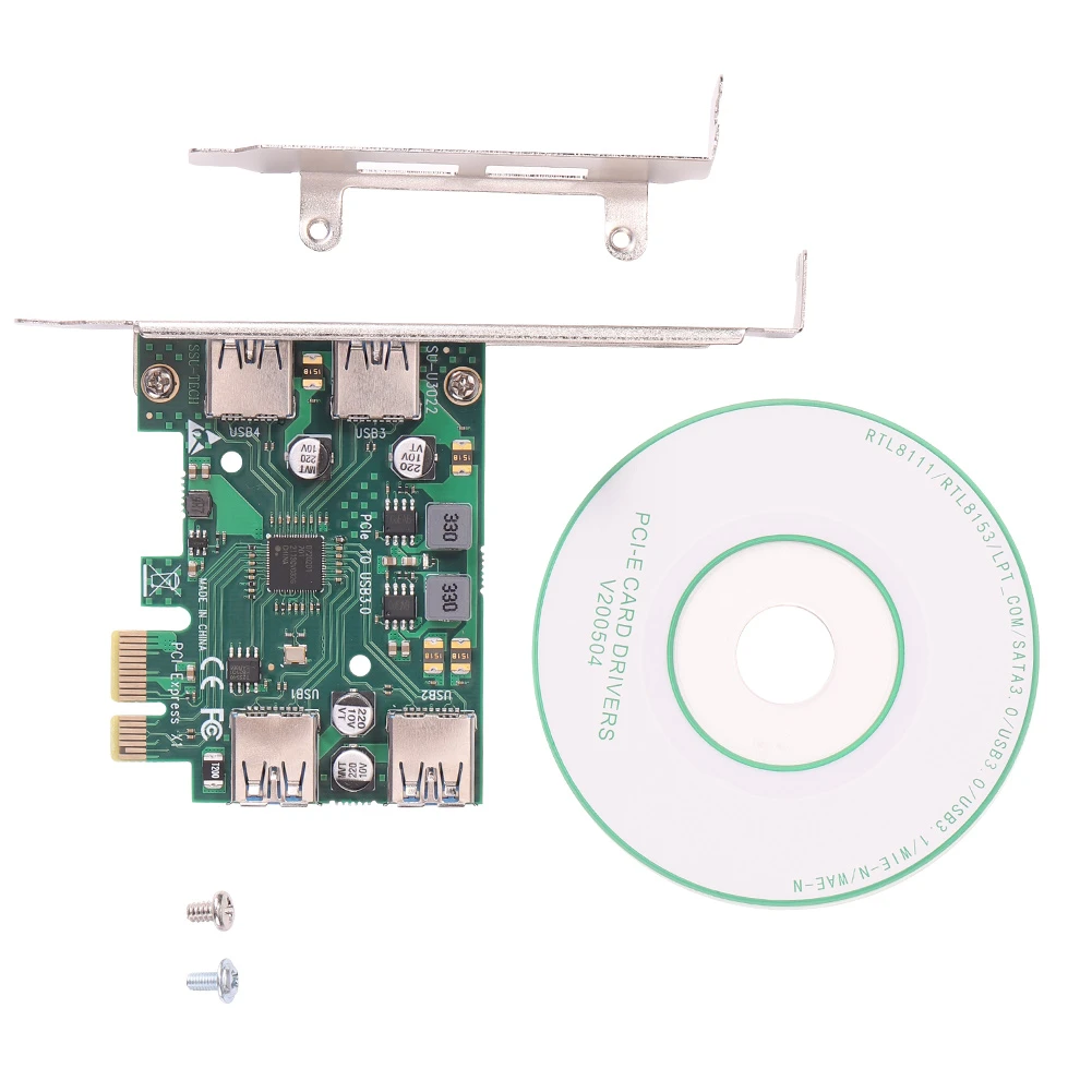 Pci Express 1x To Usb 3 0 Adapter Card Computer Mining Pci E 1 To 4 Riser Board For Dos Linux Windows Xp 7 8 10 Computer Cables Connectors Aliexpress