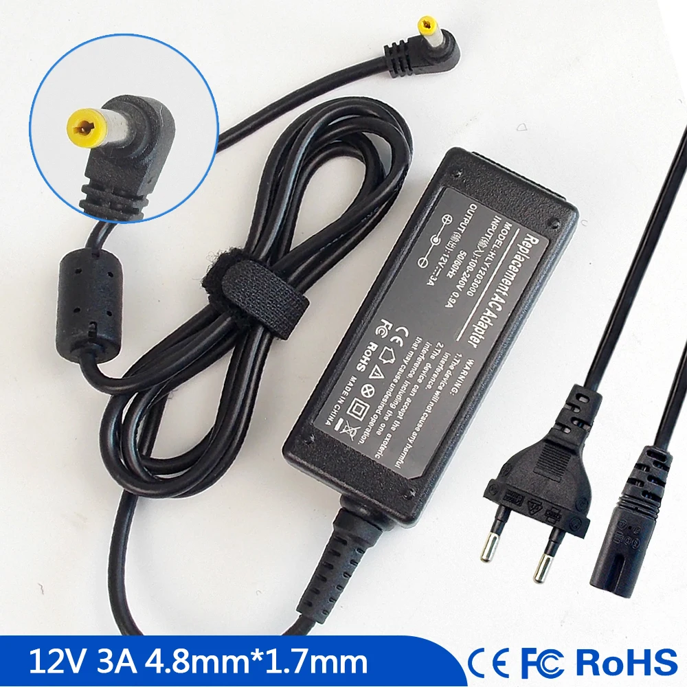 Зарядное устройство для ноутбука ASUS Eee PC 901-W002X 12 В 3 А 900 S101 1000 T101 900A R2Hv 20 ГБ 80 904H 1002 S121