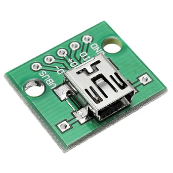 

10Pcs Mini Usb To Dip Female Head Mini-5P Patch To Dip 2.54Mm Adapter Board