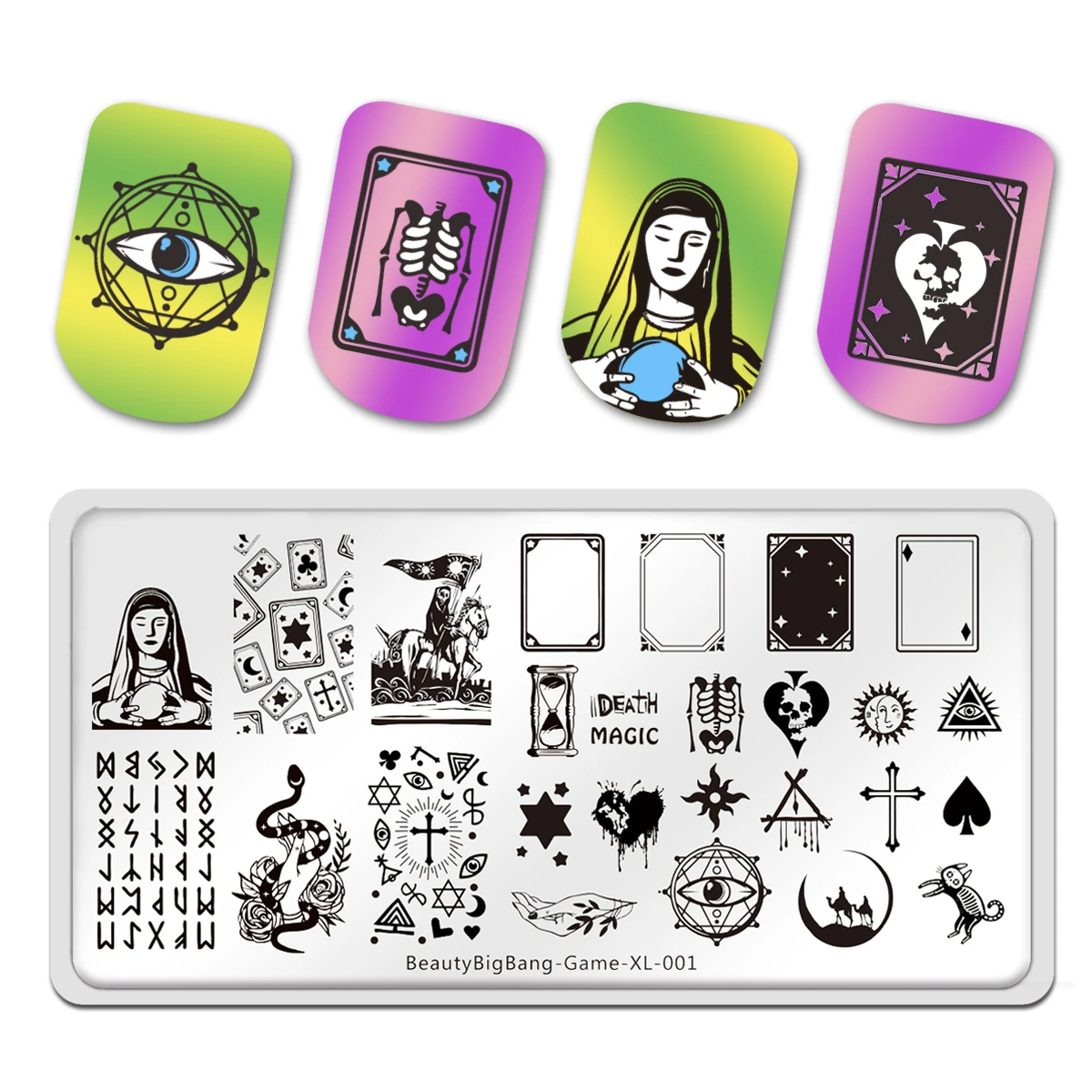 BeautyBigBang Stamping Plates Tarot Cards Practise Divination Mysterious  Image Stainless Steel Nail Art Template Game XL-001 - AliExpress Beauty &  Health
