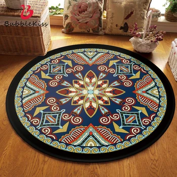 

Bubble Kiss Round Carpet Nordic Style Retro Pattern Carpet Polyester Non-Slip Living Room Bedroom Decor Rug Beside Area Rug