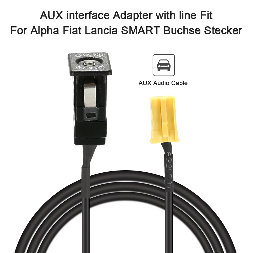 KKMOON AUX интерфейсный адаптер с линией, пригодный для Alpha Fiat Lancia SMART Buchse Stecker