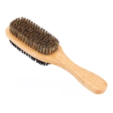 Антистатическая Двухсторонняя щетка для волос с деревянной ручкой для массажа лица бороды щетка для волос деревянная ручка массаж лица Борода Новинка