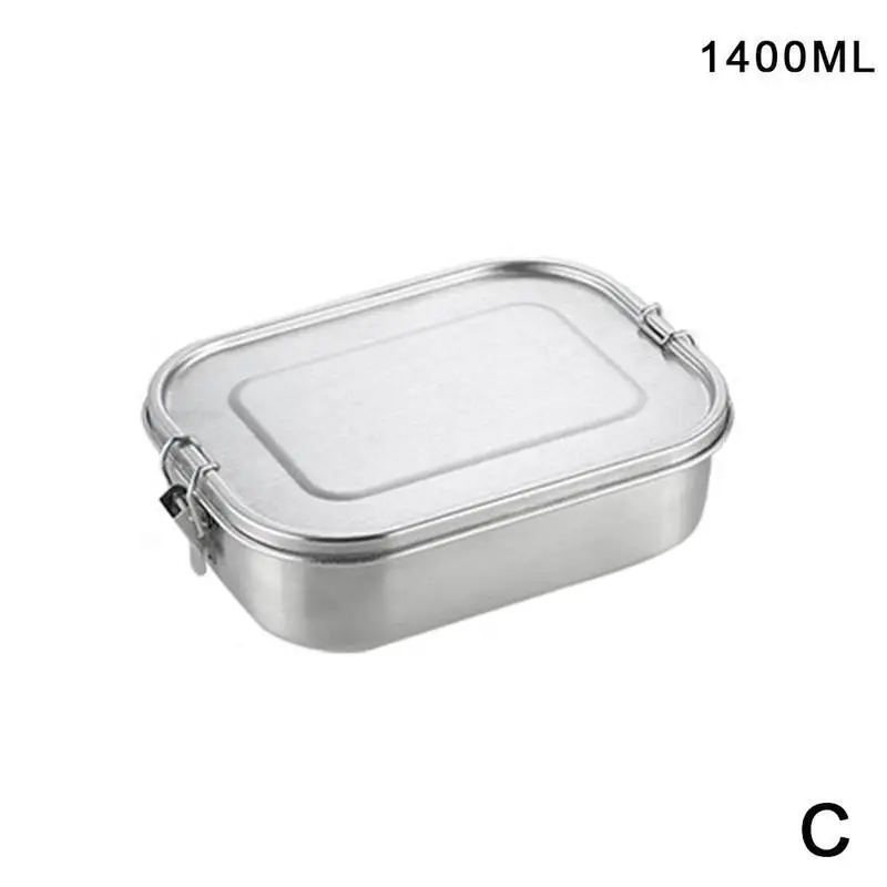 Нержавеющая сталь запаянный герметичный Ланч-бокс Bento коробки микроволновая печь Взрослый Детский пищевой контейнер для хранения тепловой коробки - Цвет: C