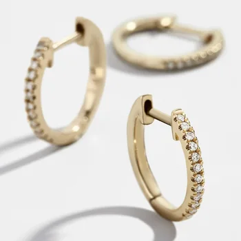 

1Pcs Small Stud Earrings CZ Classic Stackable Ear Cuff Huggies Earrings Women Thin Round Circle Cartilage Earrings Party Jewelry