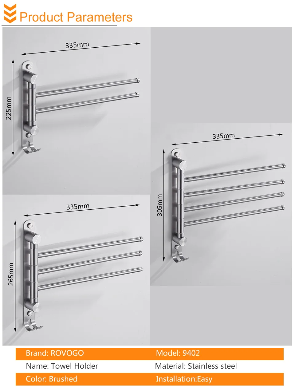 橙色sumaitongrvt9402毛巾杆带钩_07