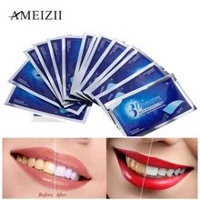 Ameizii 28 шт./14 пар зубов отбеливающие полоски 3D передовые для зубов, зубная безопасная отбеливатель инструменты гигиена полости рта удаления зубной налет