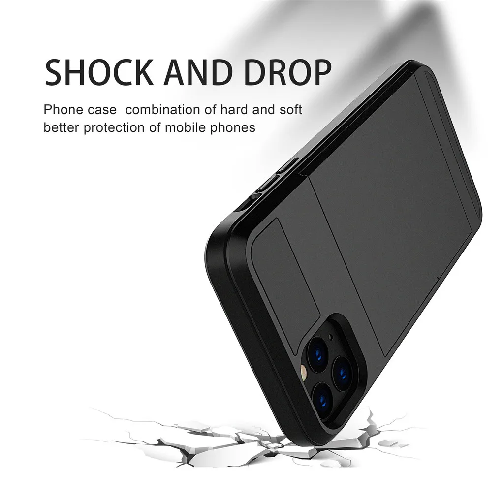Phone Case Cover For iPhone 11 Pro Card Slot Case For iPhone 11 Pro 5.8 Inch Wallet Cases Soft TPU Hard PC Credit Card holder