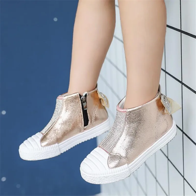 

2019 Kids Girls Boots Autumn And Winter PU Leather Waterproof Boots Zip Rome Children Martin Boots Fashion Baby Girl Shoes