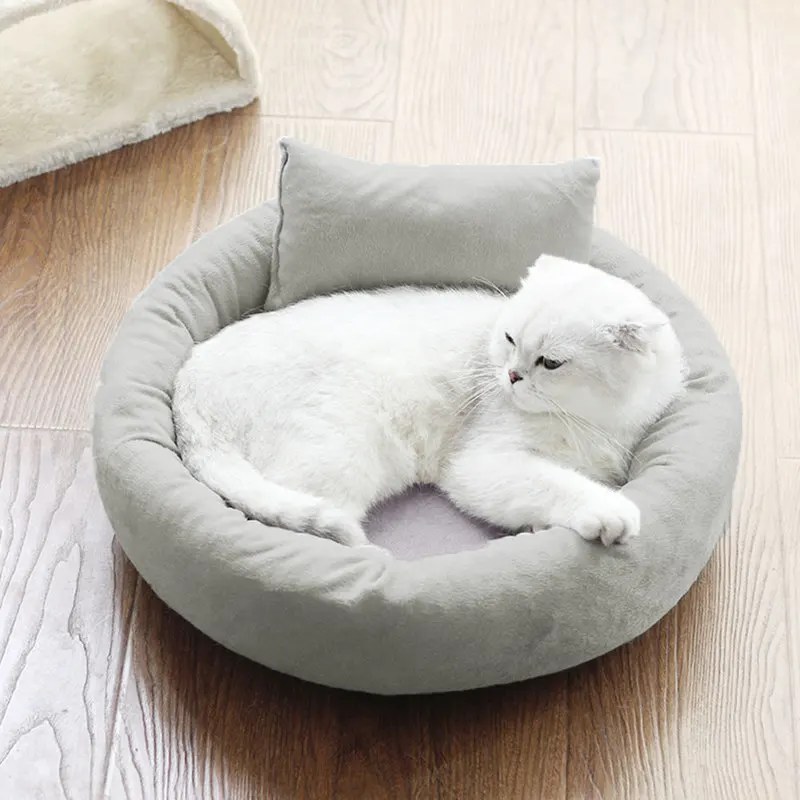velvet cat bed