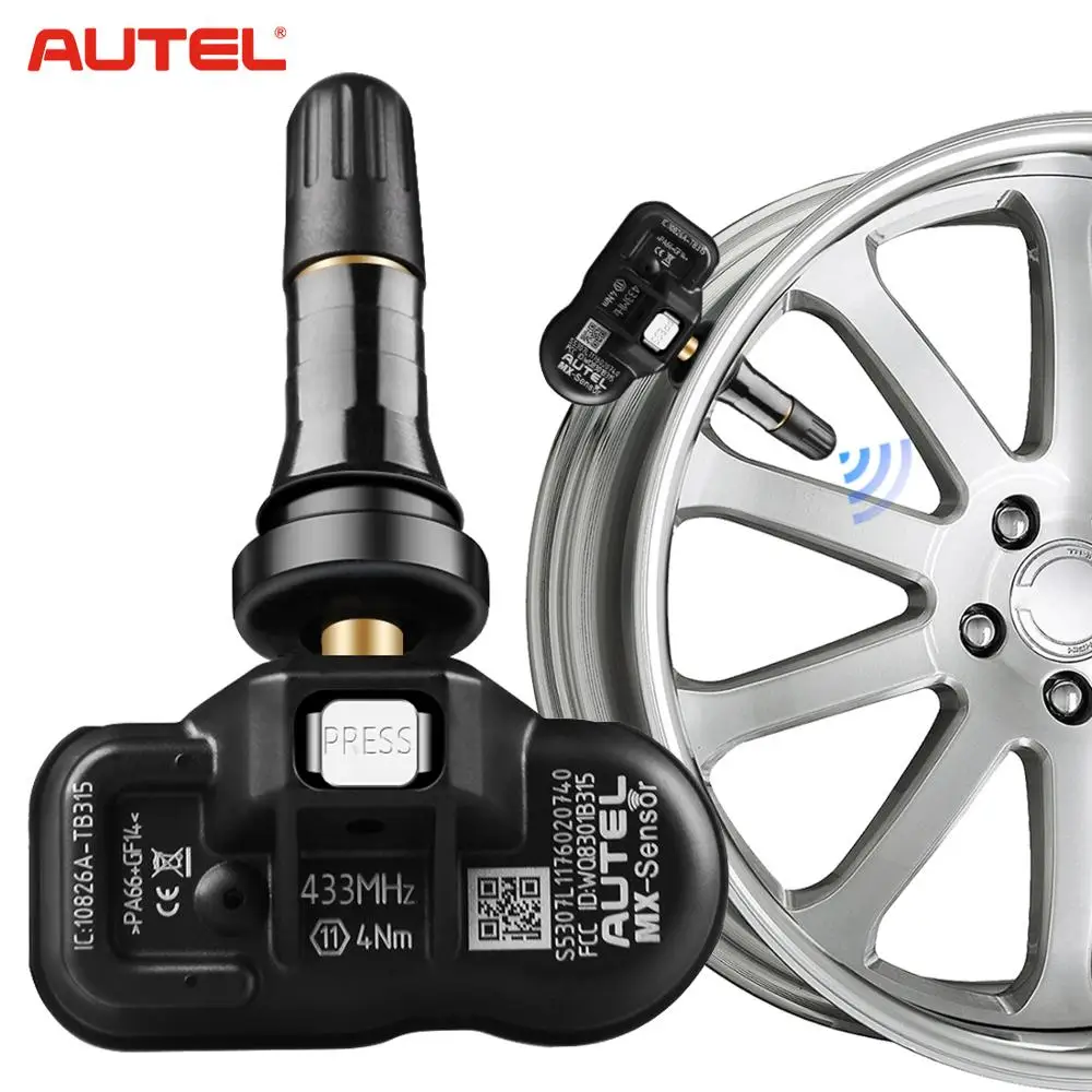 Autel MX-sensor TPMS 433 МГц резиновый датчик давления в шинах универсальный программатор для TPMS программируемый
