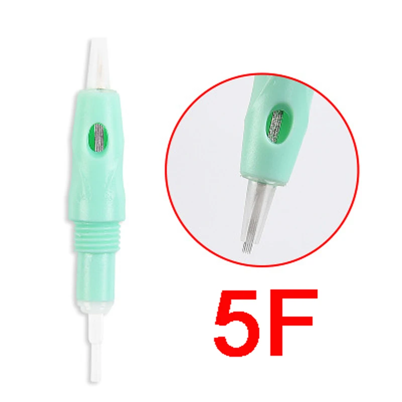 Green 5F Профессиональный картридж Перманентный макияж машина иглы 8 мм для Charmant электрические машины Charme татуировки иголки для бровей губ - Габаритные размеры: Green 5F