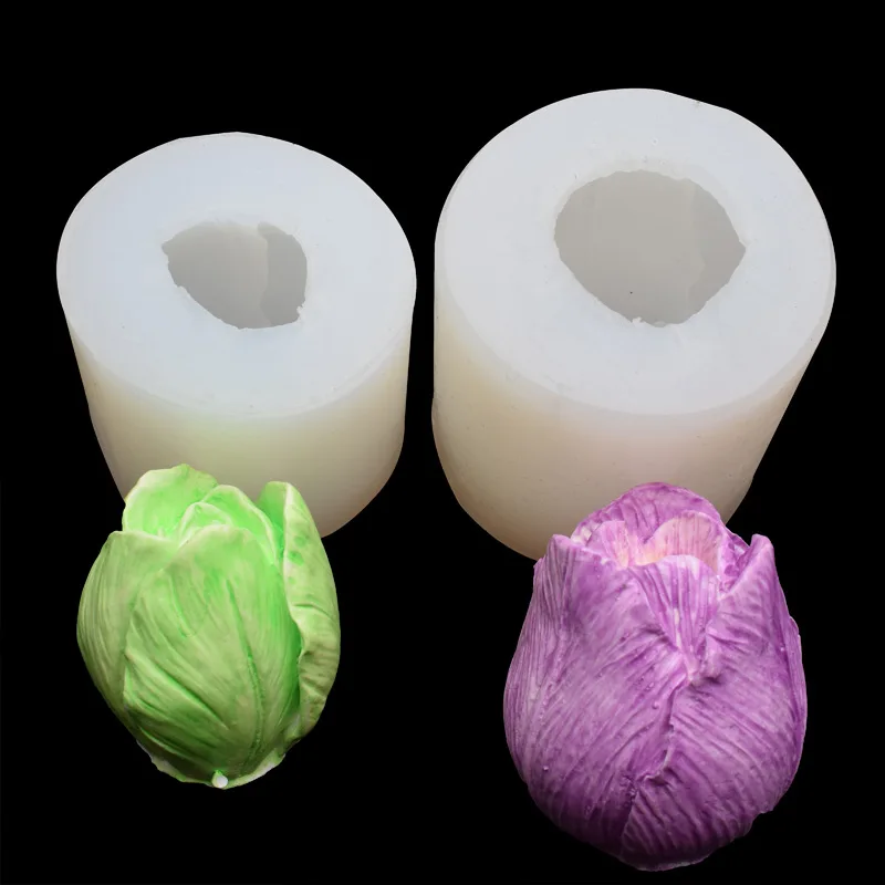 Silicone Mold Soap Molds 1Pcs 3D tulip flower For Soap making candle chocolate