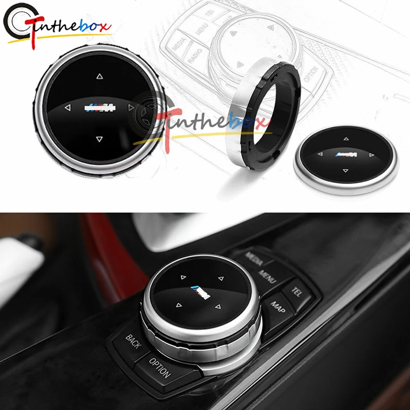 

GTinthebox Silver Multi-Media Control Knob Trim For BMW M1 2 4 6 7 3 GT5 X1 X3 X4 X5 X6 IDRIVE
