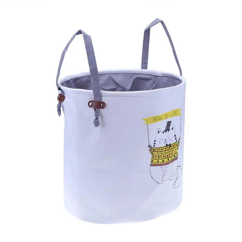 Cat Pattern Waterproof Washing Bag Folding Laundry Hamper Dorm Clothes Storage Basket
