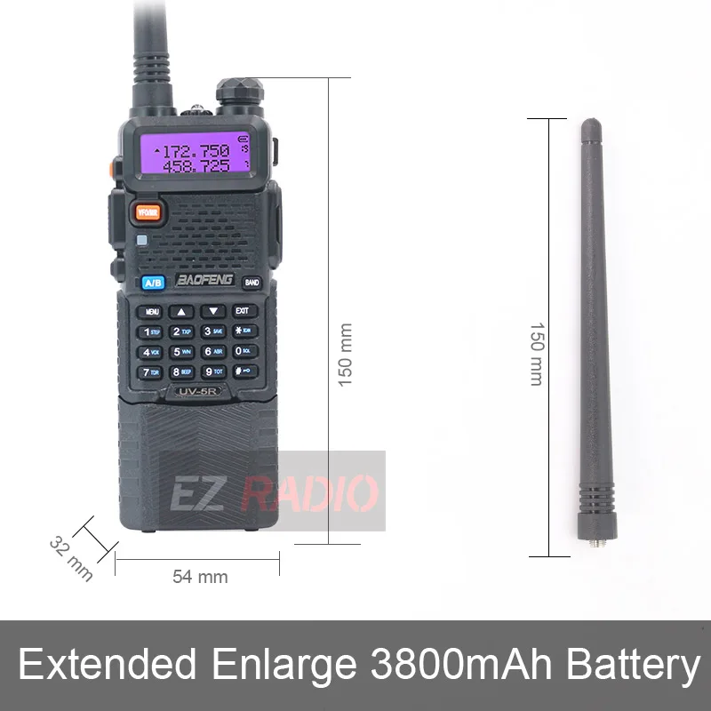 Upgrade 8W Baofeng UV-5R 3800mAh Walkie Talkie 10