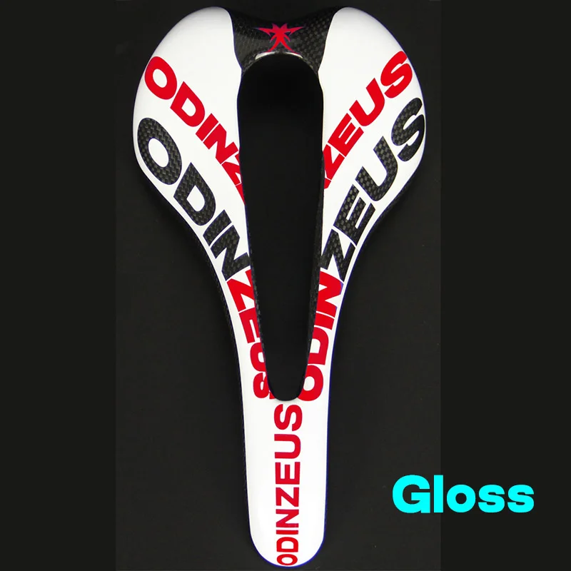 Gloss white Red Odinzeus супер светильник для горного велосипеда, полностью из углеродного волокна, удобное расширенное седло/Дорожный/MTB, красочное карбоновое седло для велосипеда - Цвет: Gloss white Red