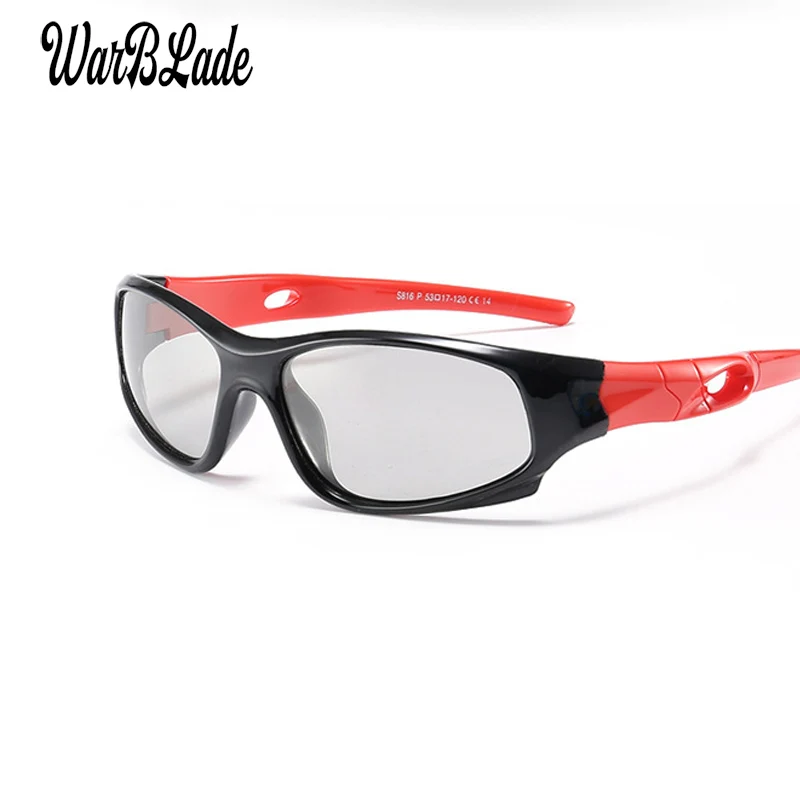 Детские поляризованные солнцезащитные очки WarBLad, детские спортивные очки с гибкой оправой, защитные очки, солнцезащитные очки UV400 для мальчиков и девочек