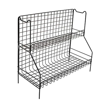 

Storage Rack Mesh Portable 2 Layers Durable Iron Art Layering Rack Storage Rack Kitchen Supplies Organizer For Kitchen Bathroom