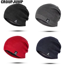 Зимняя шапка для мужчин, шапка Skullies Beanies, теплый шерстяной вязаный головной убор, уличные зимние аксессуары, толстые хлопковые шапки, шапочки