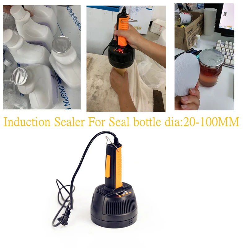 Portable Bottle Cap Heat Sealer Sealing Machine 20-100MM Microcomputer Glass Jar Aluminum Medical Plastic Foil Capper Free Ship