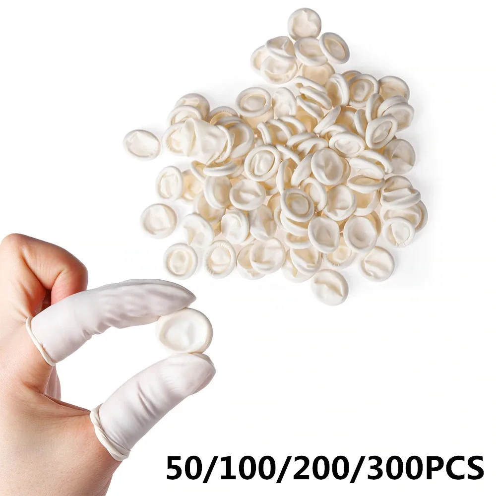 20-200Pcs/Bag Natural Rubber Disposable Latex Finger Cots Sets Fingertips Protector Gloves White anti static Finger sleeve disposable gloves disposable finger covers antistatic gloves protective gloves