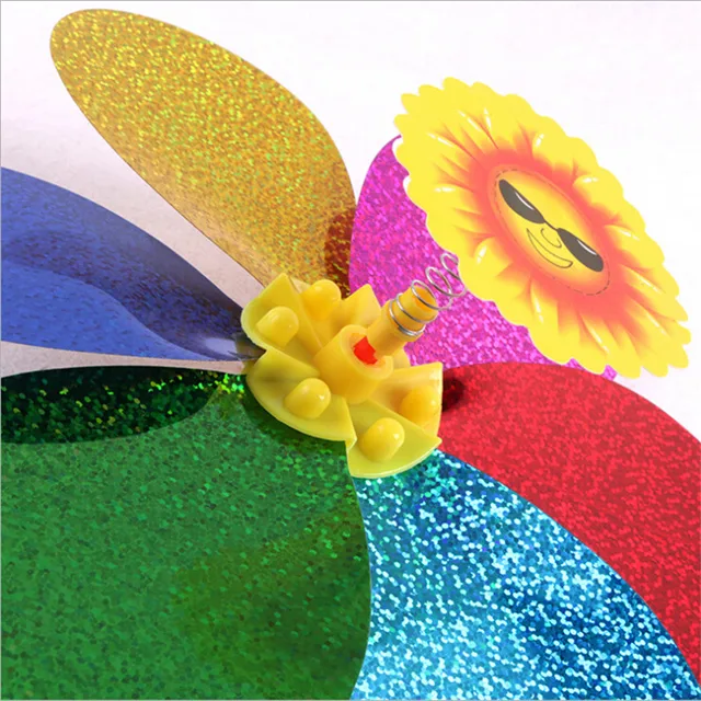 1PC Wind Spinner Kids Toy Colorful Sequins Double Layer Sunflower Windmill Wind Spinner Home Garden Yard Decoration 3