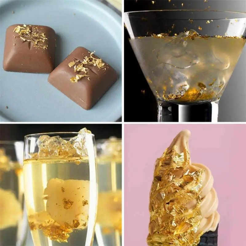

1 Bottles Of Gold Foil Paper Household Food Decorative Paper Art Craft Paper Sugar Chocolate Cake Dessert Gilding Decoration