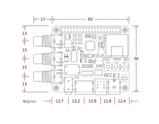 Placa de Som Alta Fidelidade Decodificador Raspberry pi Fibra Óptica Coaxial I2s Digital 384khz 32bit Dac - Image 3