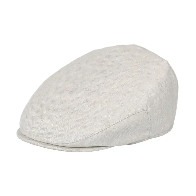 BOTVELA Linen Flat Cap for Men Women Herringbone Linen Newsboy Cap Lightweight Driver Ivy Hat Bakerboy Hat Summer Boina for Male