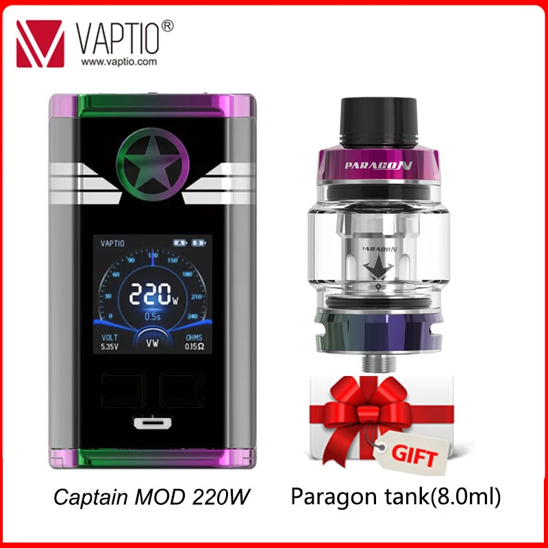 Подарок электронная сигарета Paragon Tank Vape mod 220 Вт Vaptio коробка капитана подходит для
